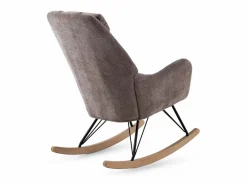 Sillón Balancín|Sillón Escandinavo|Balancín tapizado en chenilla tono marrón
