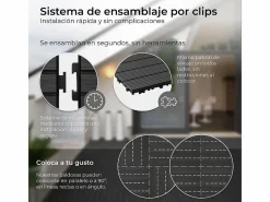 Terraza|Baldosas de exterior – madera composite WPC, antideslizantes, set de 6 (1.08 m²) – Yoevu