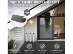ECD Germany Baldosas de terraza 60x30 cm 1 m² jardín baldosas aspecto Gris Best