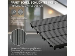 ECD Germany Baldosas de terraza 60x30 cm 1 m² jardín baldosas aspecto Gris Best