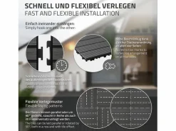 ECD Germany Baldosas de terraza 60x30 cm 1 m² jardín baldosas aspecto Gris Best