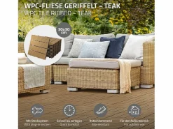 Baldosas de terraza 30x30 cm 1 m² baldosas de jardín WPC teca^ECD Germany Clearance