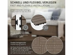 ECD Germany Baldosas de terraza 30x30cm 1 m² baldosas de jardín aspecto Marru00f3n Discount