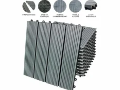 Baldosas es para Terraza 30x30cm WPC 11 piezas x 1m² azulejos balcón jardín suelo madera exterior sistema clic facil instalación y limpieza cobertura total 3m²^ Discount