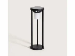 Ledkia Baliza de Pie Exterior Solar LED 2W 40cm Aluminio con Sensor de Movimiento Eneko Negro