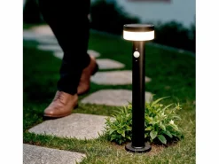Ledkia Energía Solar|Baliza de Pie Exterior Solar LED 1,5W 50cm Acero Inoxidable con Sensor de Movimiento Ashier