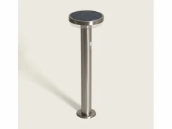 Ledkia Baliza de Pie Exterior Solar LED 5W 50cm Acero Inoxidable con Sensor de Movimiento Barton Plateado New