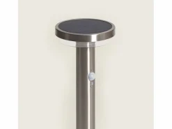 Ledkia Baliza de Pie Exterior Solar LED 5W 50cm Acero Inoxidable con Sensor de Movimiento Barton Plateado New