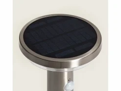 Ledkia Baliza de Pie Exterior Solar LED 5W 50cm Acero Inoxidable con Sensor de Movimiento Barton Plateado New