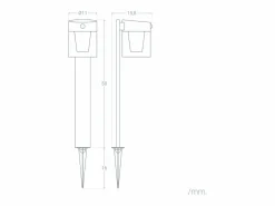 Ledkia Energía Solar|Baliza de Pie Exterior Solar LED 1,5W 46cm Aluminio con Sensor de Movimiento Efren