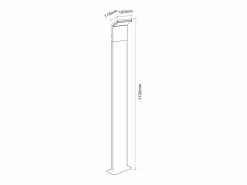 Iluminación Exterior|Baliza LED exterior IP54 9W 110CM 4000k 2200K/2700K/3000K Encendido/Apagado