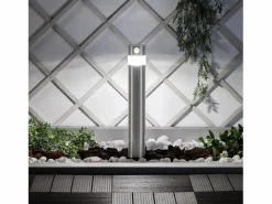 Ledkia Baliza Solar Exterior LED 1.5W Superficie Pie 50cm con Detector de Movimiento Inti Inox 5000K Blanco Frío Plateado Best