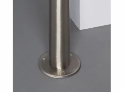 Ledkia Energía Solar|Baliza Solar Exterior LED 6W Superficie Pie 45cm con Detector de Movimiento Helios Inox 3000K Blanco Cálido