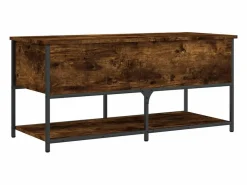 Banco almacenaje madera ingeniería roble ahumado 100x42,5x47 cm^vidaxl Clearance
