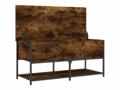 Banco almacenaje madera ingeniería roble ahumado 100x42,5x47 cm^vidaxl Clearance