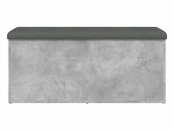 vidaxl Banco almacenaje madera ingeniería hormigón 102x42x45 cm Gris Discount
