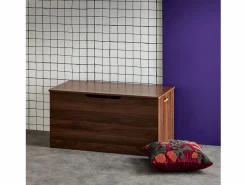 Banco arcón, final de cama con efecto de madera de nogal nogal^Sweeek Sale