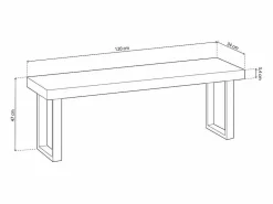 Banco asiento Loft roble/negro 47x120x34 cm Adec^ Discount