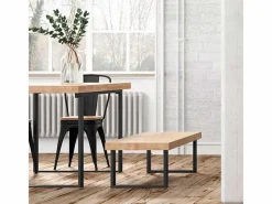 Banco asiento Loft roble/negro 47x120x34 cm Adec^ Discount