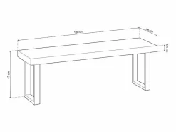 Banco asiento Loft roble/negro 47x120x34 cm Adec^ Discount