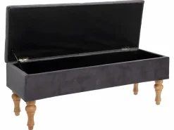Atmosphera Banco Baúl Atelie 1 Puerta Patas Terciopelo Roble Claro 102x41x38 Gris Clearance