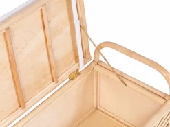 Banco baúl de mimbre trenzado con cojín,An.91 x P. 43 x Al. 51 cm, Natural, SOLEYA^OZAIA Sale