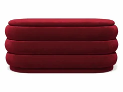 Vente-unique Banco baúl de terciopelo color burdeos - ECAMBI Rojo New