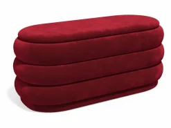 Vente-unique Banco baúl de terciopelo color burdeos - ECAMBI Rojo New