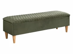 Vente-unique Banco baúl para pie de cama en Terciopelo oliva - DANIELE Verde Outlet