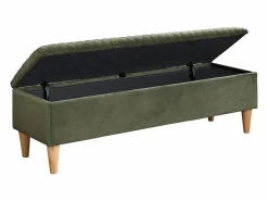 Vente-unique Banco baúl para pie de cama en Terciopelo oliva - DANIELE Verde Outlet