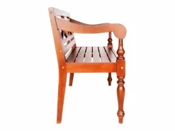 Zapatero|Mueble De Almacenaje|Banco Batavia 98 cm Madera Maciza de Caoba Marrón Oscuro