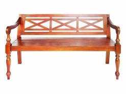 Banco Batavia madera maciza de caoba marrón oscuro 123 cm^vidaxl Online