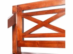 Banco Batavia madera maciza de caoba marrón oscuro 123 cm^vidaxl Online