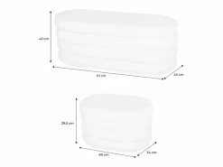 Sweeek Banco cofre de almacenamiento borreguito con 2 puffs Blanco Online
