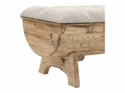 Zapatero|Mueble De Almacenaje|Banco con almacenaje Madera maciza y tela 103 x 51 x 44 cm