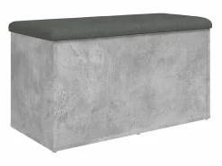Banco con almacenaje madera ingeniería hormigón 82x42x45cm ES726652^ Sale