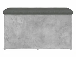 Banco con almacenaje madera ingeniería hormigón 82x42x45cm ES726652^ Sale