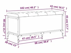 vidaxl Banco Y Pie De Cama|Banco Y Pie De Cama|Banco con almacenaje madera de ingeniería 102x42x45 cm