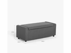 AHD Banco con almacenamiento de tela para dormitorio y recibidor Merak - Marino Azul Best