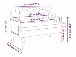 vidaxl Banco con cojines lino 113x64,5x75,5 cm Crema Sale