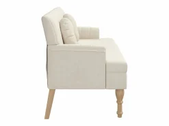 vidaxl Banco con cojines lino 113x64,5x75,5 cm Crema Sale