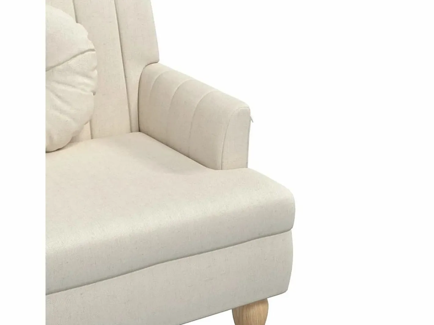 vidaxl Banco con cojines lino 113x64,5x75,5 cm Crema Sale