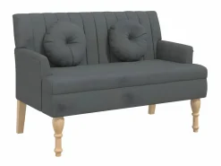 Banco con cojines tela oscuro 113x64,5x75,5 cm ES24686^ Online