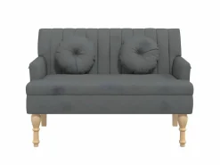 Banco con cojines tela oscuro 113x64,5x75,5 cm ES24686^ Online