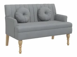 Banco con cojines tela claro 113x64,5x75,5 cm ES66033 Gris Hot
