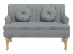 Banco con cojines tela claro 113x64,5x75,5 cm ES66033 Gris Hot