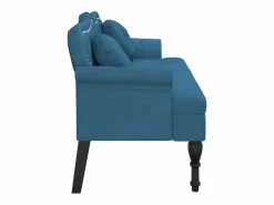 vidaxl Banco con cojines terciopelo 120,5x65x75 cm Azul Sale