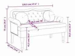 vidaxl Banco Y Pie De Cama|Banco Y Pie De Cama|Banco con cojines terciopelo 120,5x65x75 cm