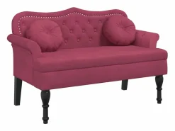 vidaxl Banco Y Pie De Cama|Banco Y Pie De Cama|Banco con cojines terciopelo tinto 120,5x65x75 cm