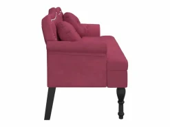vidaxl Banco Y Pie De Cama|Banco Y Pie De Cama|Banco con cojines terciopelo tinto 120,5x65x75 cm